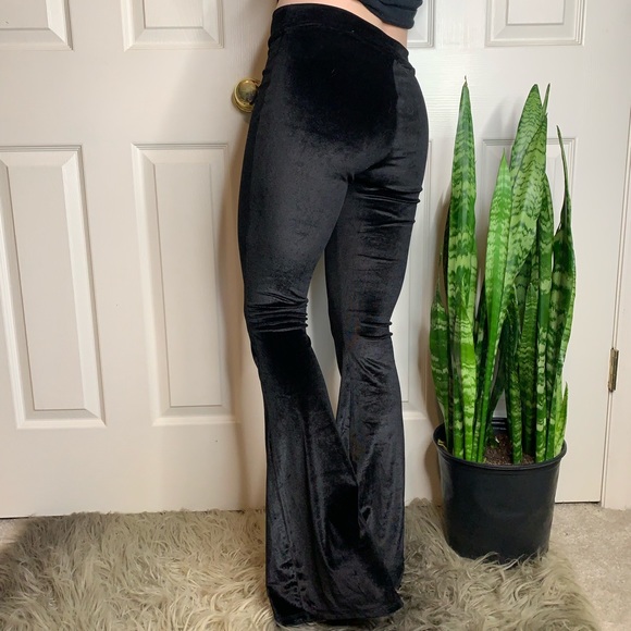 Gypsy Warrior Pants - Black velvet bell bottoms